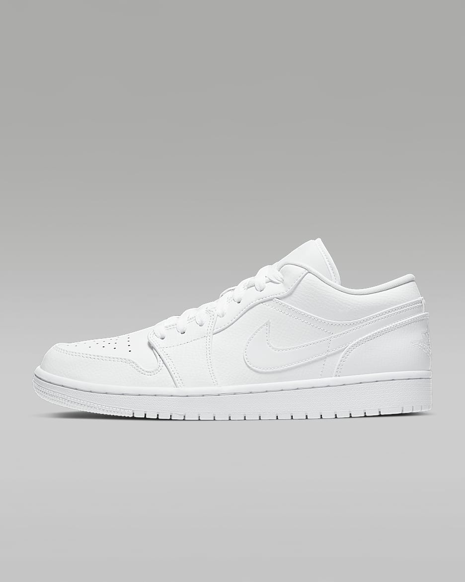 Air Jordan 1 Low 男子运动鞋 - 白色/白色/白色