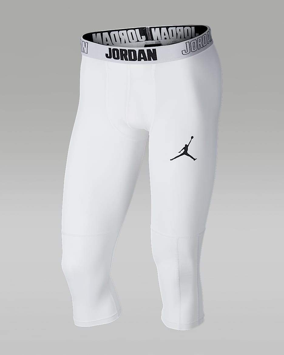 Jordan Dri-FIT 23 Alpha 3/4 男子训练紧身裤 - 白色/黑/黑
