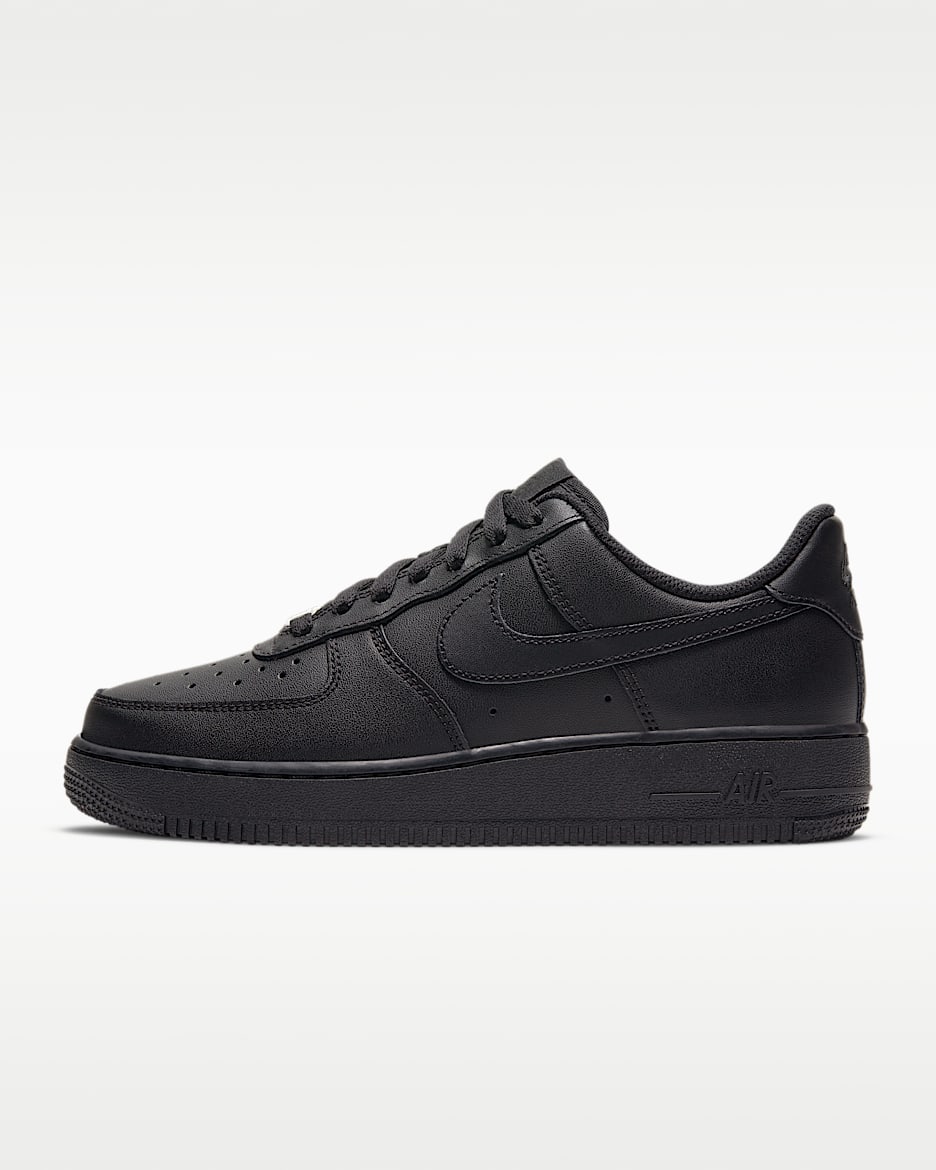 Nike Air Force 1 '07 女子空军一号运动鞋 - 黑/黑/黑/黑