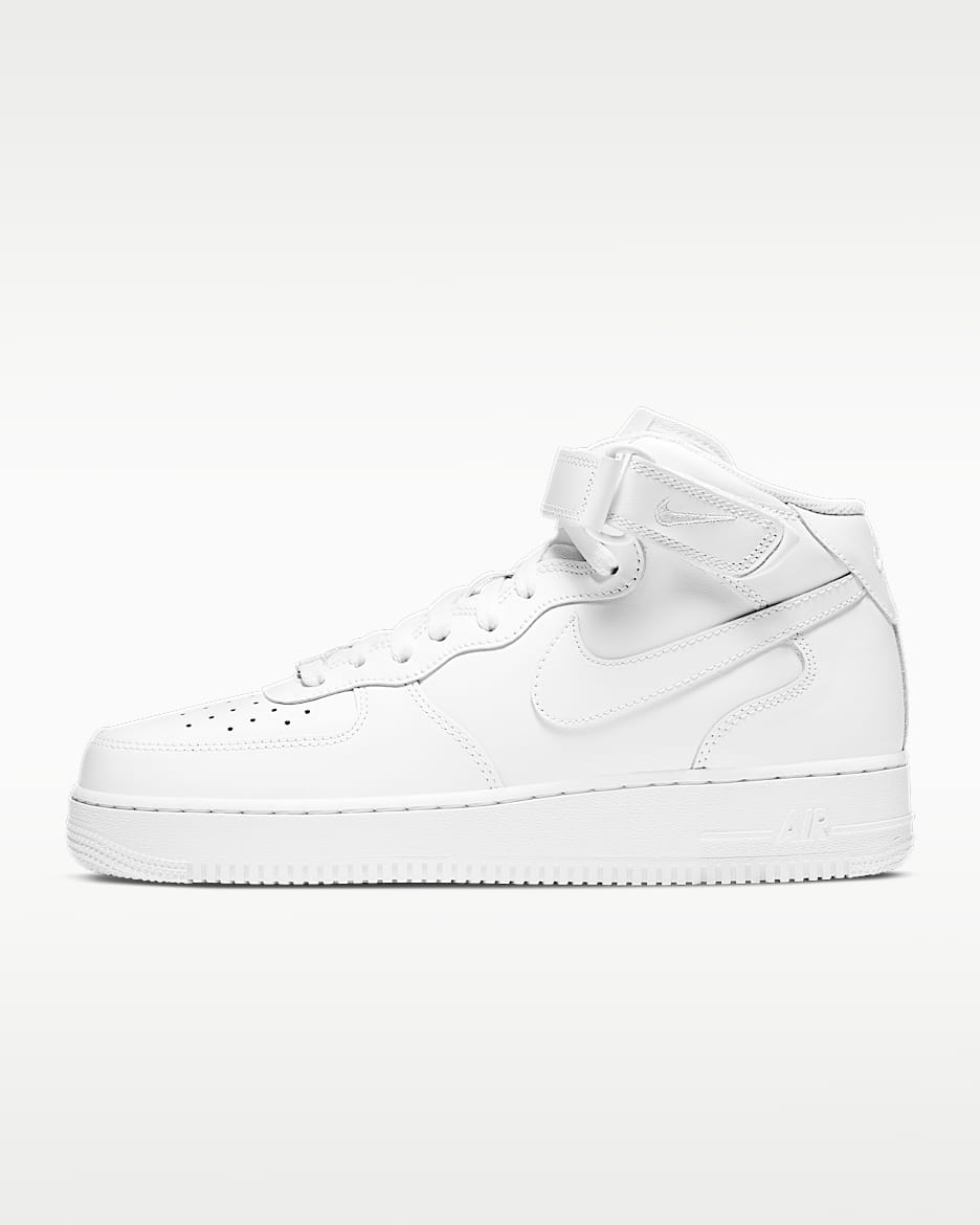 Nike Air Force 1 Mid '07 男子空军一号运动鞋 - 白色/白色