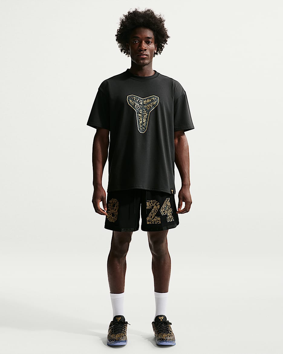 Kobe Nike 科比男子速干篮球短裤 - 黑/金属色