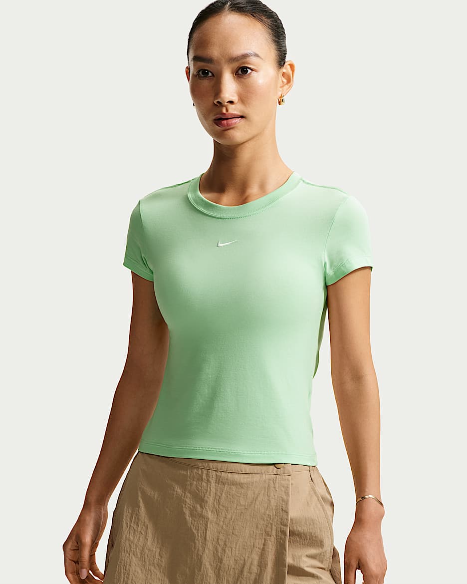 Nike Sportswear Chill Knit 女子短袖T恤 - 静谧黄瓜绿