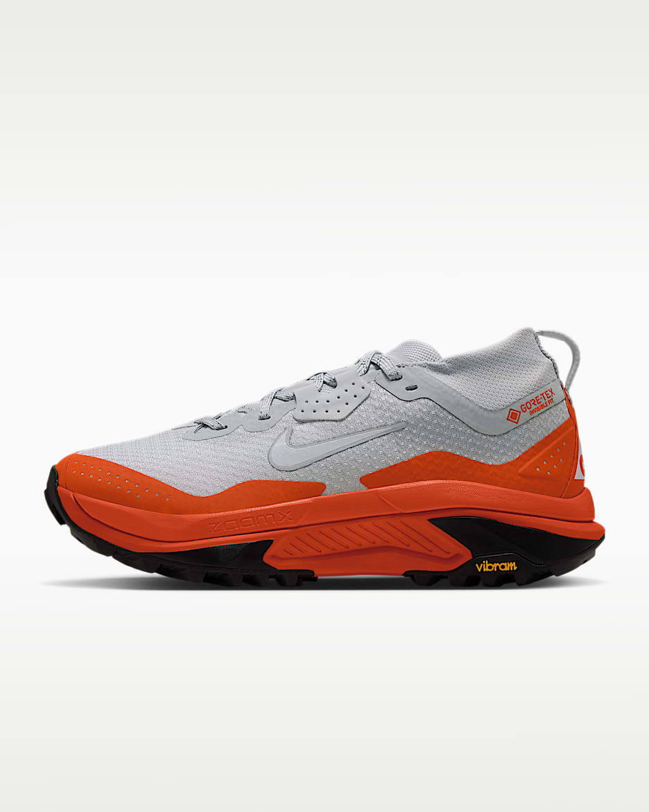 Nike ACG Zegama Trail GORE-TEX 女子越野跑步鞋 - 浅银/安全橙/黑/山峰白