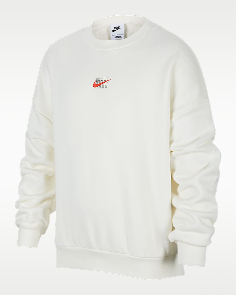 Nike Sportswear 大童 Oversize 风圆领针织运动衫 - 帆白