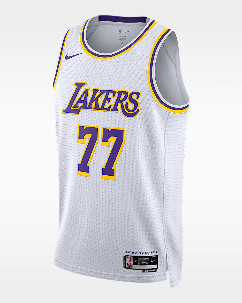 洛杉矶湖人队 Association Edition Nike Dri-FIT NBA Swingman Jersey 男子速干球衣 - 白色
