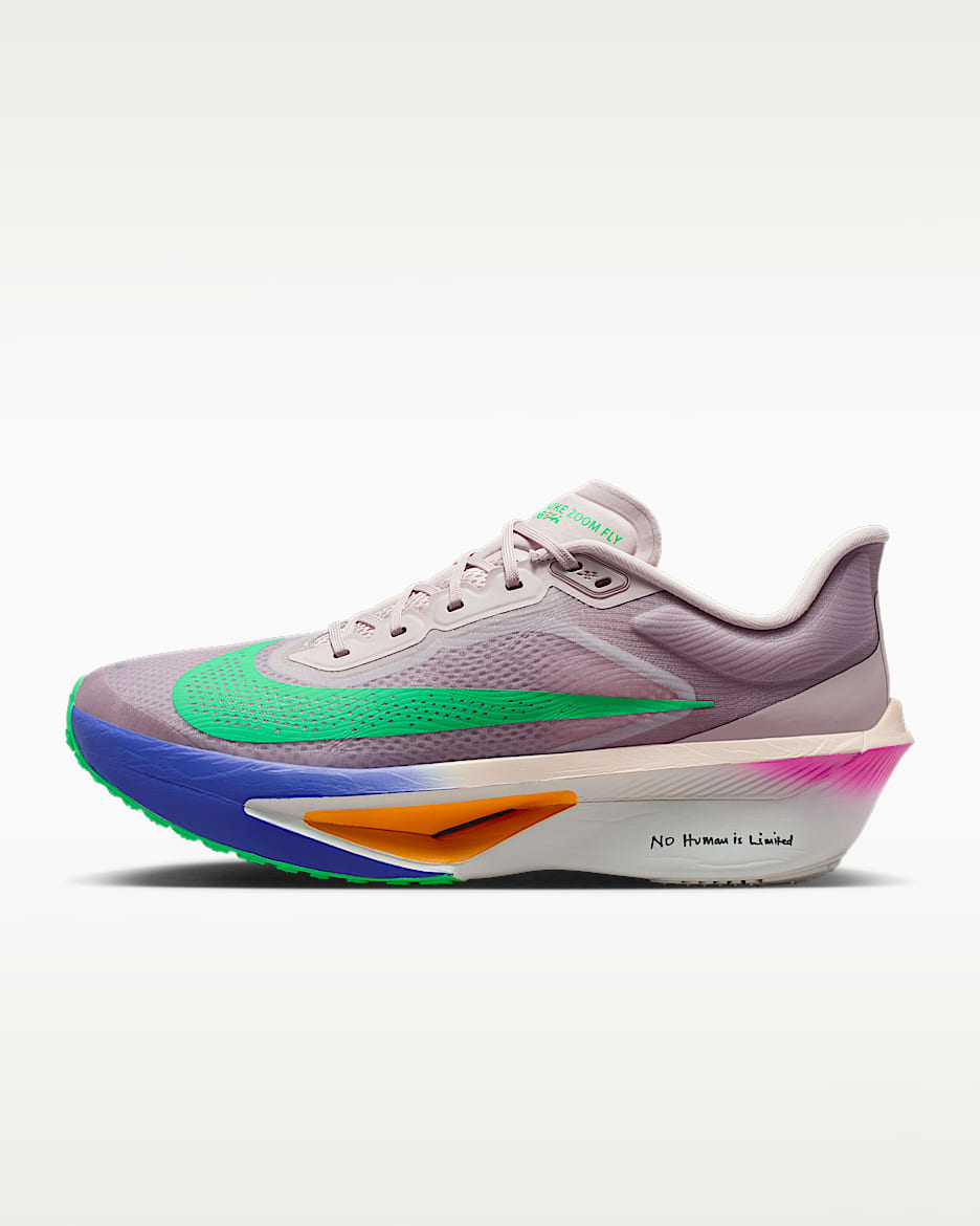 Nike Zoom Fly 6 "Eliud Kipchoge" 基普乔格男子公路竞速跑步鞋 - 砂岩灰粉/波斯紫/火焰粉/惊喜绿