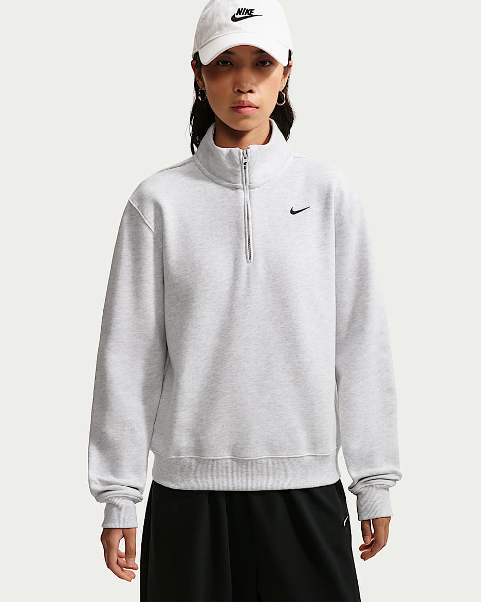 Nike Studio Fleece Medium Weight 女子中克重加绒上衣 - 调色桦树色/黑