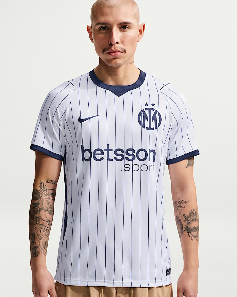 2026/27 赛季国际米兰客场球迷版 Nike Dri-FIT 男子速干短袖足球球衣 - 白色/空间蓝/空间蓝