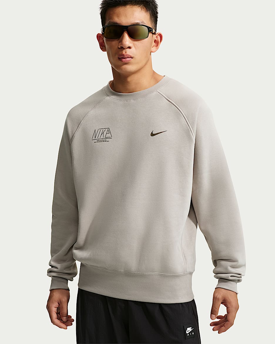 Nike Air 男子加绒圆领上衣 - 大学灰
