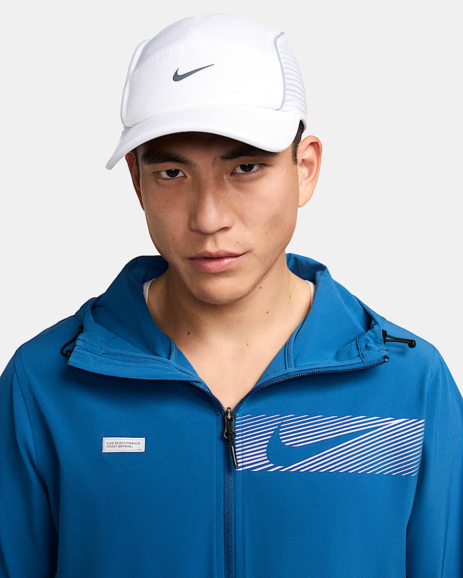 Nike Dri-FIT ADV Fly AeroAdapt 速干软顶运动帽 - 白色/煤黑/黑