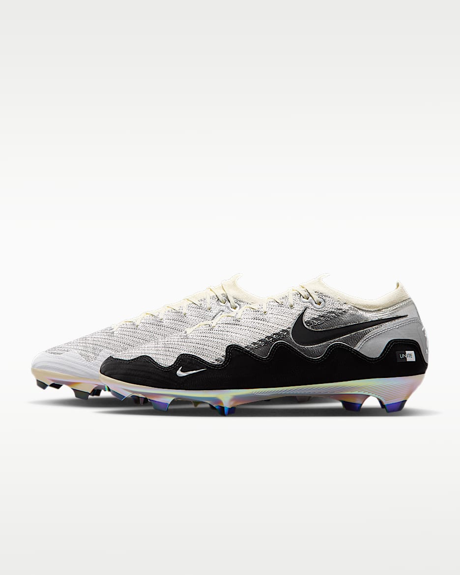 Nike Mercurial Vapor 16 Elite x Patta 耐克刺客系列男/女 FG 天然硬质草地低帮足球鞋 - 金属铬色/白色/黑