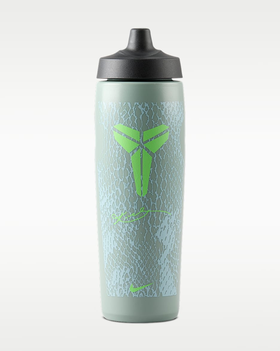 Nike Refuel 0.7L 科比挤压式水壶 - 灰绿/海洋深蓝/黑/梦幻绿