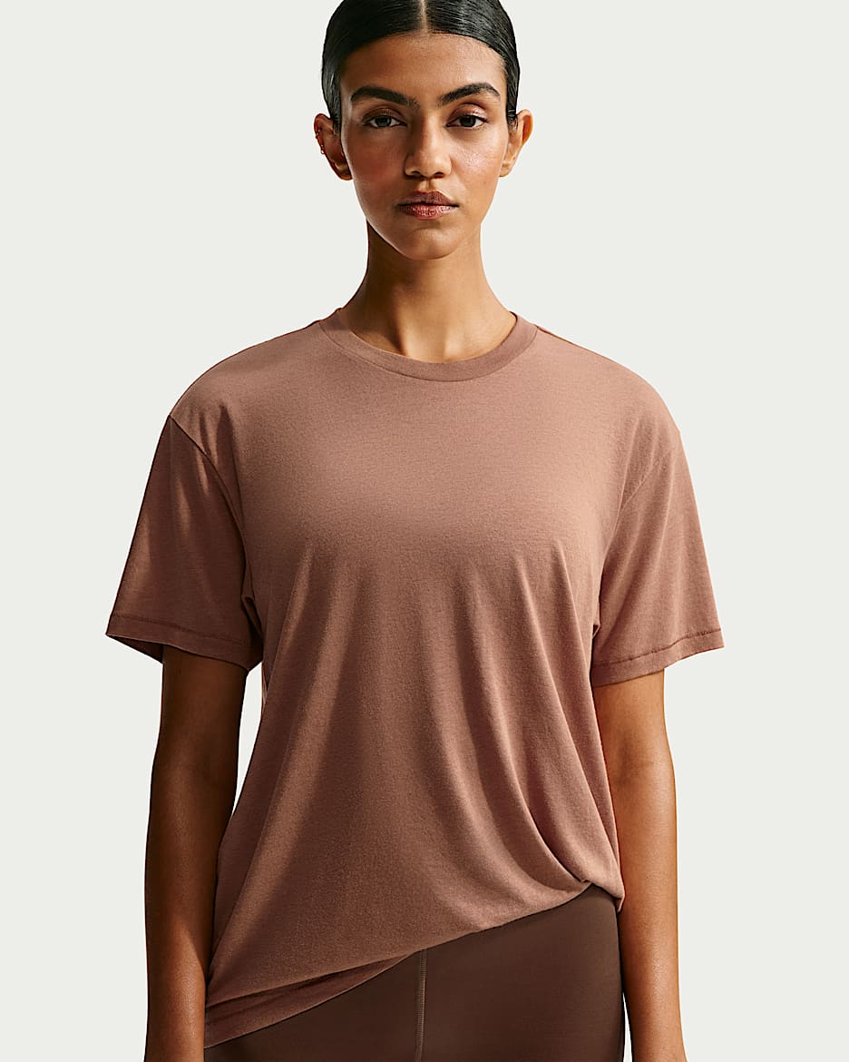 NikeSKIMS Performance Cotton Blend 女子 Oversize 风速干短袖上衣 - NSKM Carob Brown