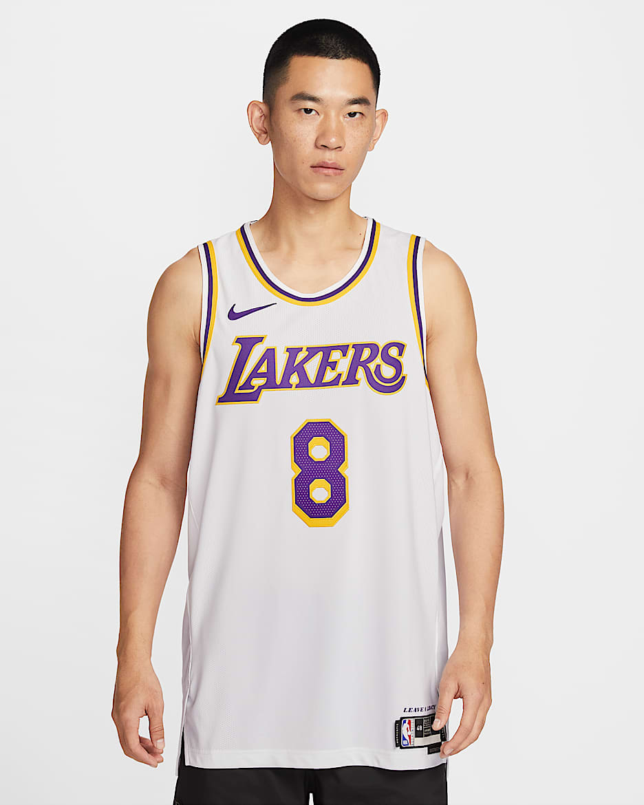 洛杉矶湖人队 Association Edition Nike Dri-FIT ADV NBA Authentic Jersey 男子速干球衣 - 白色