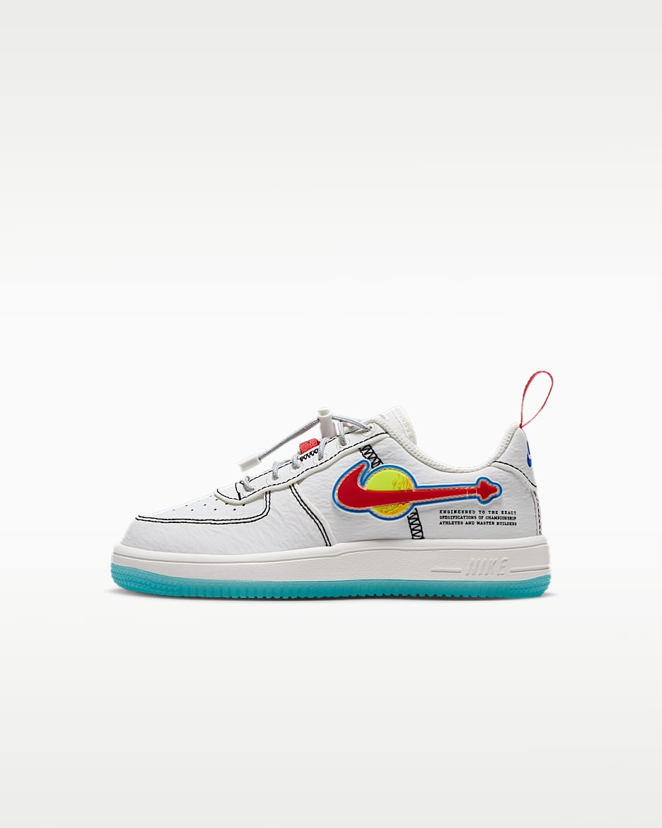 Nike Force 1 x LEGO® Collection 幼童运动鞋 - 帆白/旅行黄/火焰钴蓝/灯草红