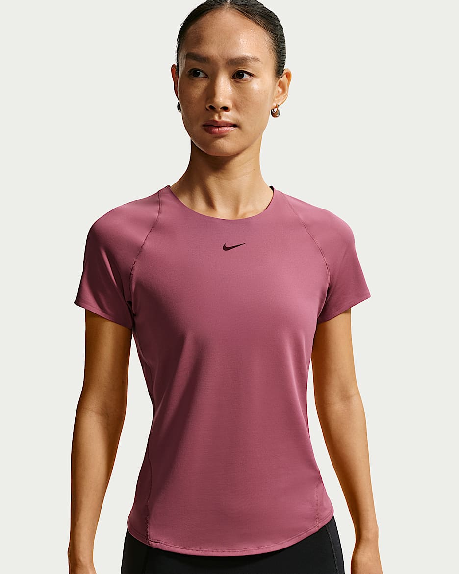 Nike Universa Dri-FIT 女子速干短袖上衣 - 烟灰粉/神秘枣红