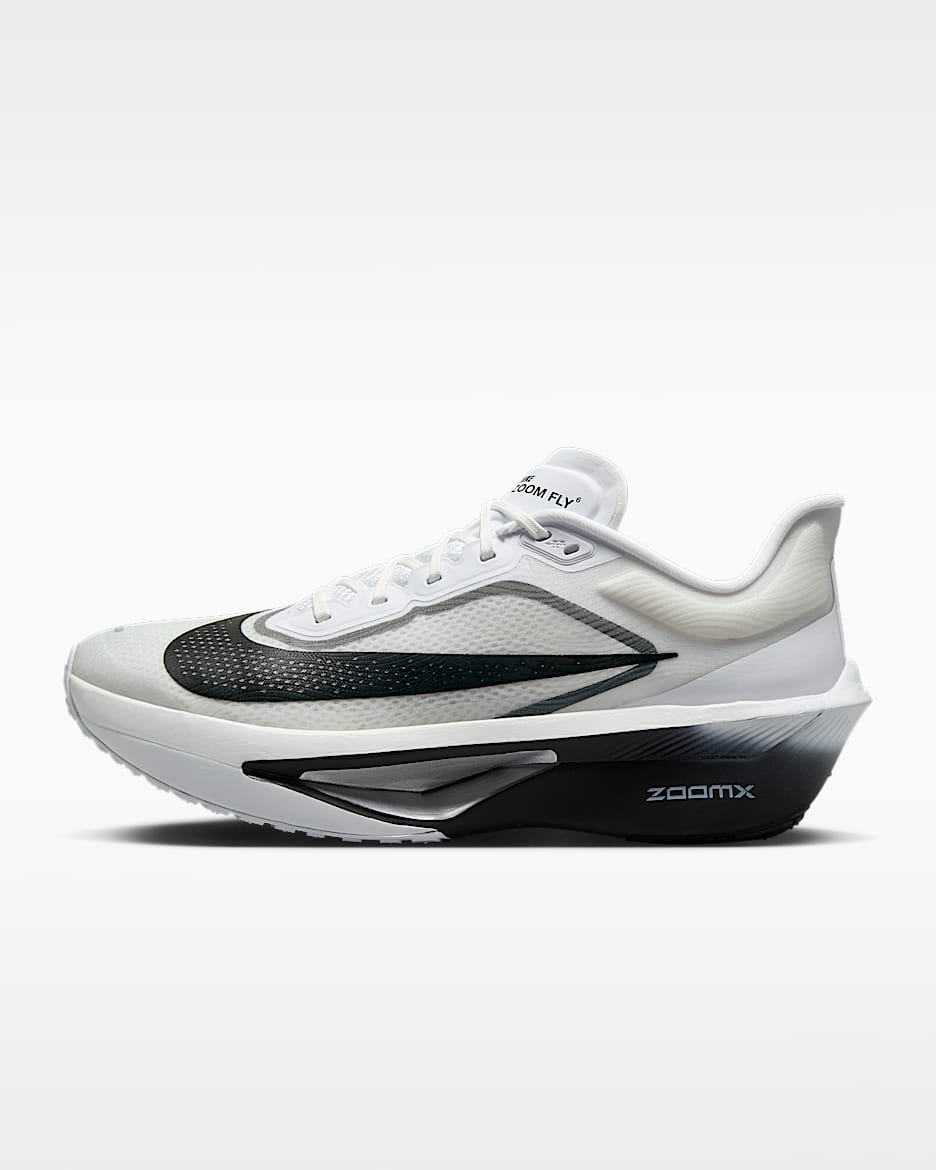 Nike Zoom Fly 6 男子公路竞速跑步鞋 - 白色/烟灰/金属银/黑
