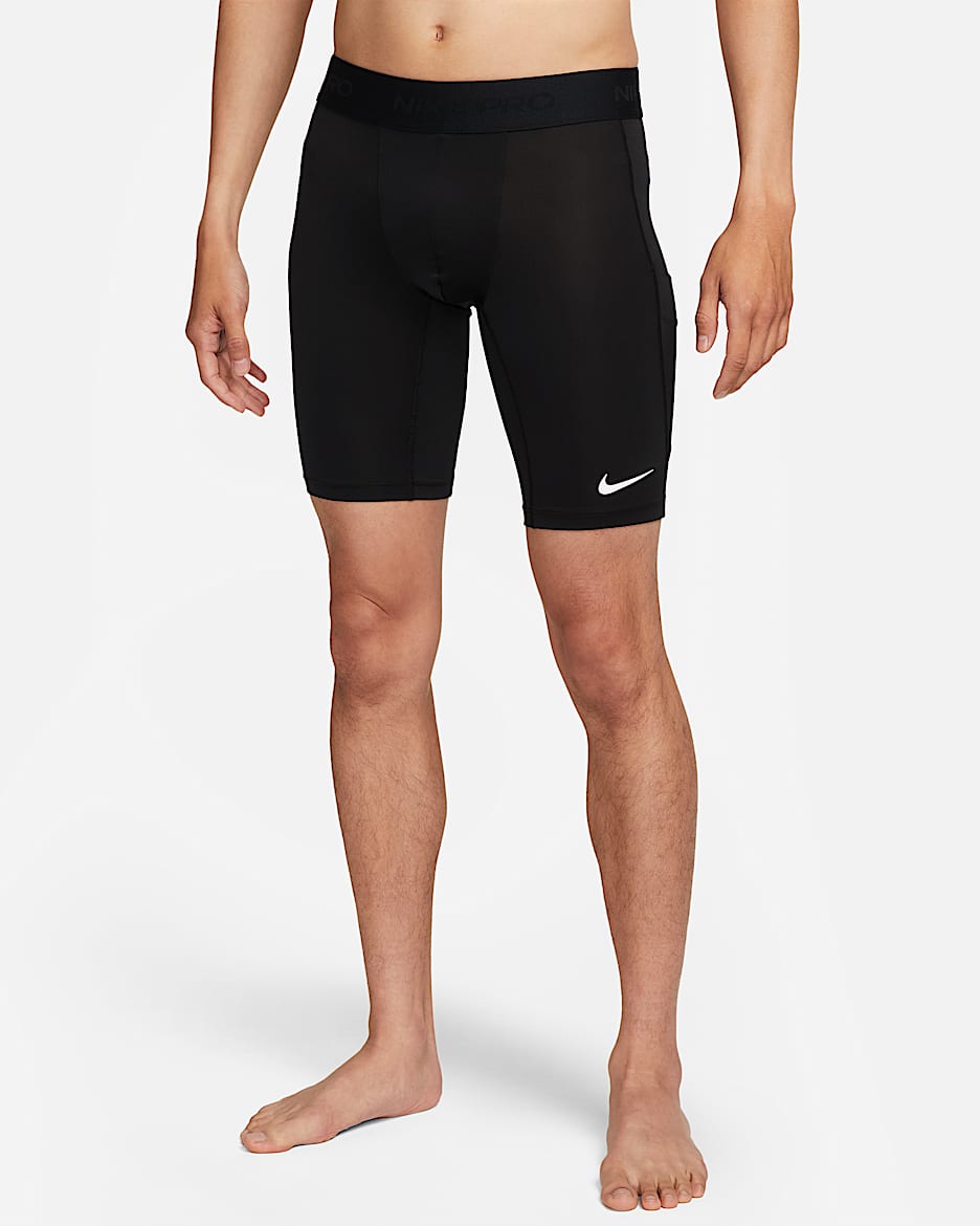 Nike Pro Dri-FIT 男子速干紧身训练短裤 - 黑/白色
