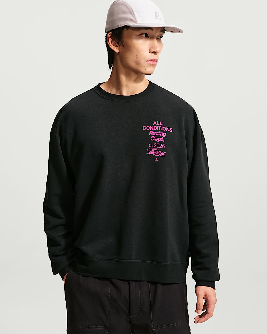 ACG Tuff Fleece Dri-FIT 男子速干圆领运动衫 - 黑