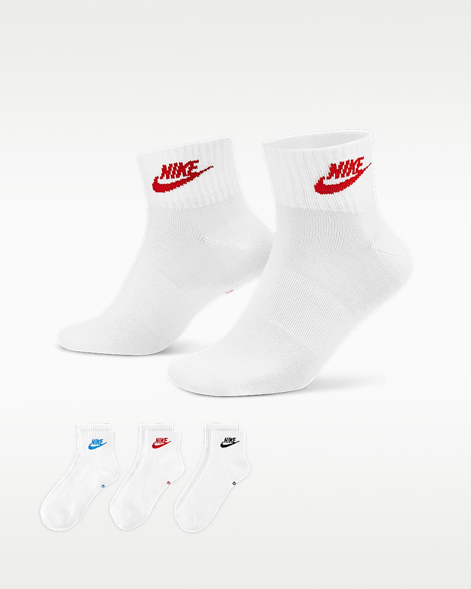 Nike Everyday Essential 运动短袜（3 双） - 多色