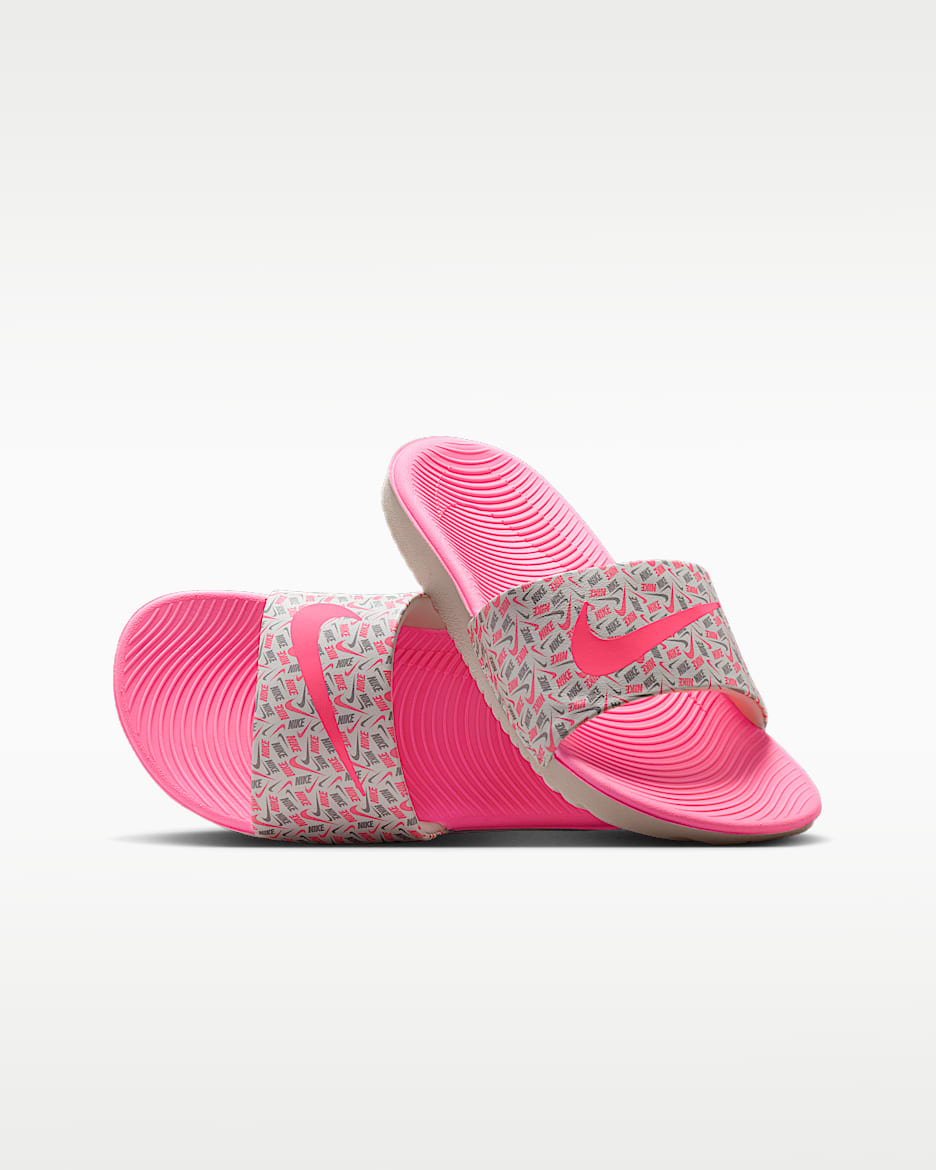 Nike Kawa 大童拖鞋 - 帆白/温和灰绿/霞光粉