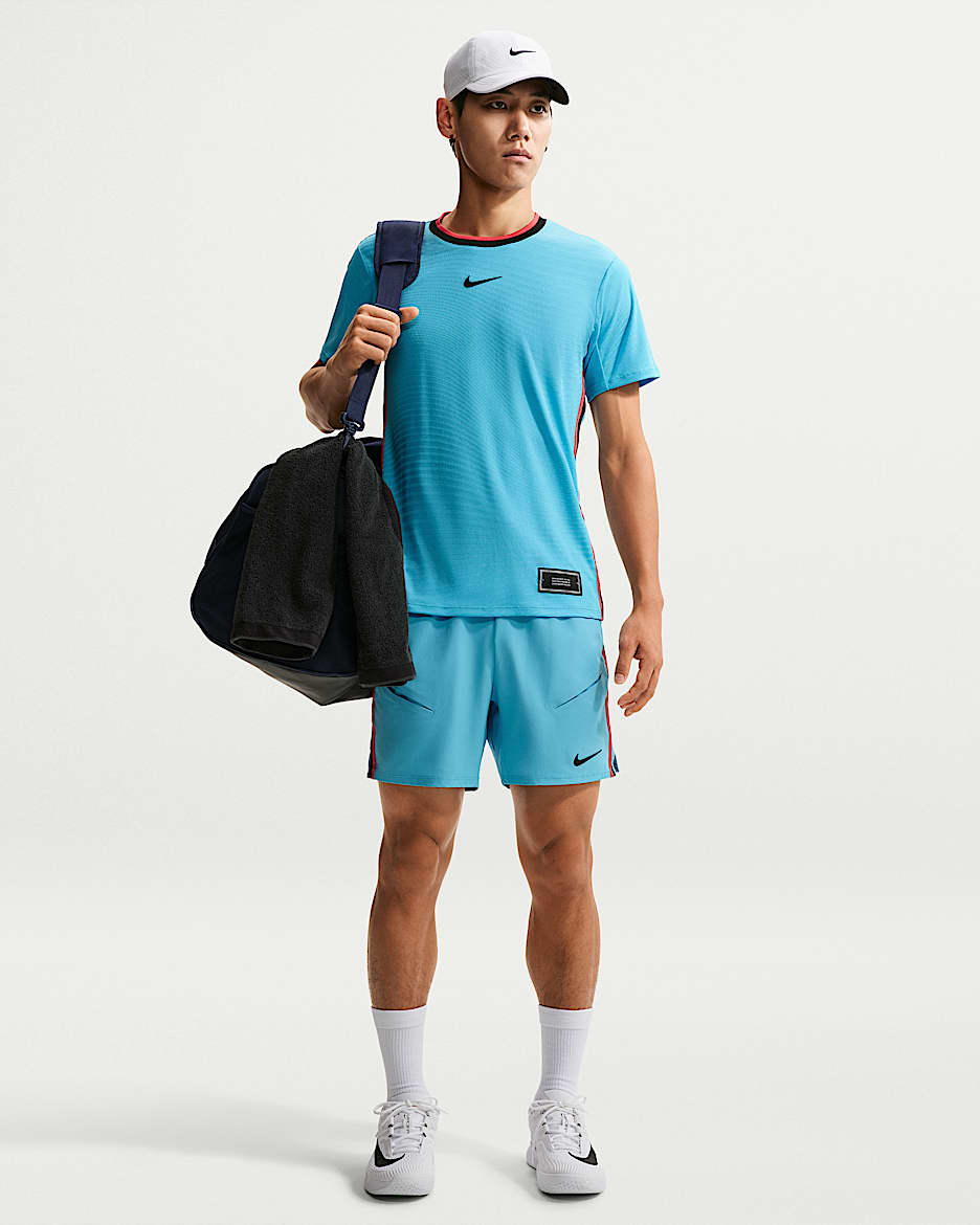 NikeCourt Slam Dri-FIT 男子速干网球短裤 - 波罗的海蓝/黑