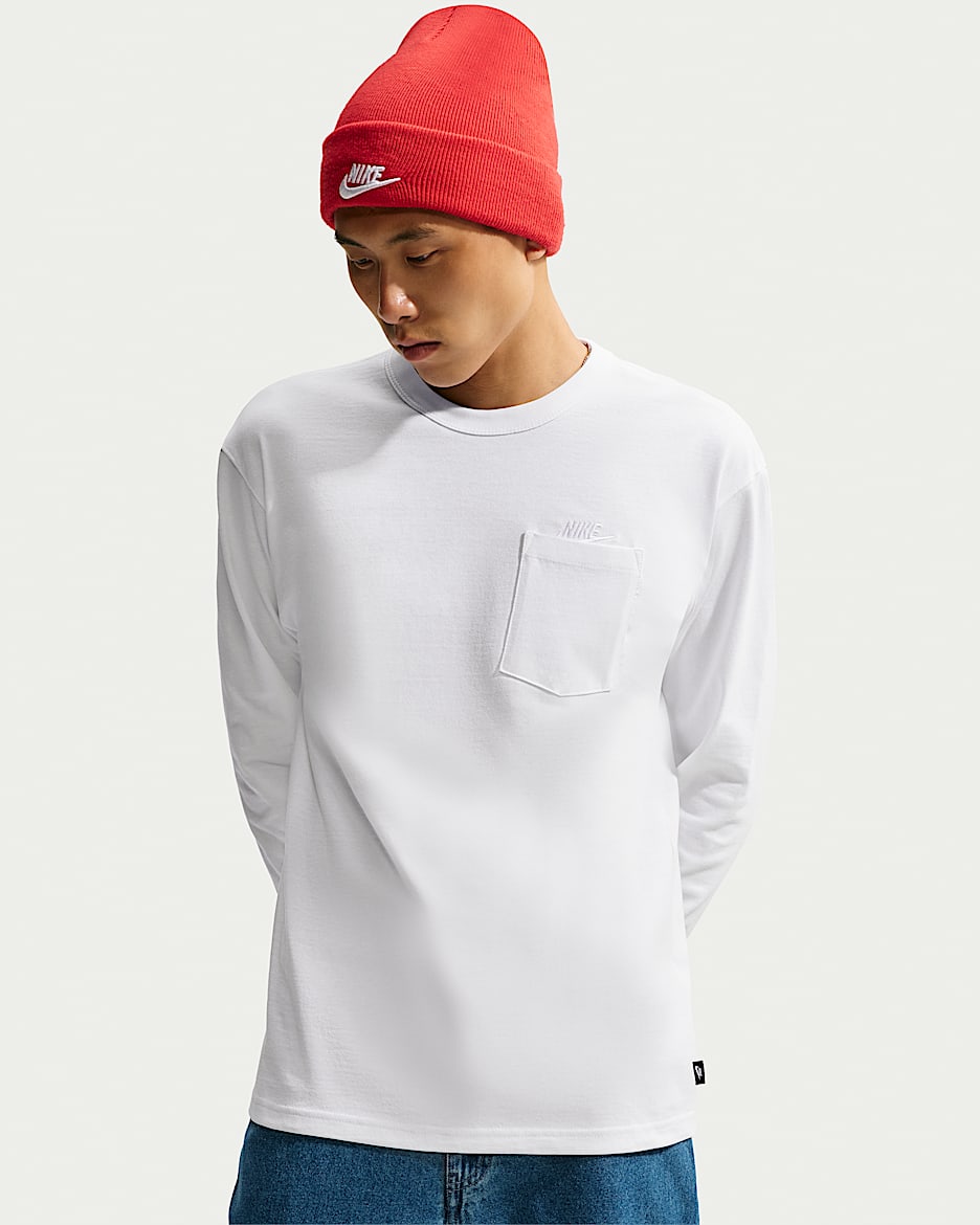 Nike Sportswear 男子宽松长袖T恤 - 白色