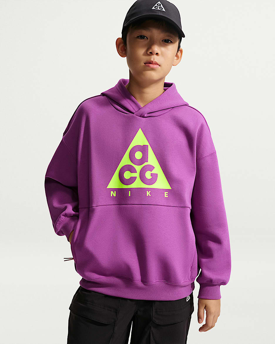 Nike ACG 大童加绒连帽衫 - 明亮紫