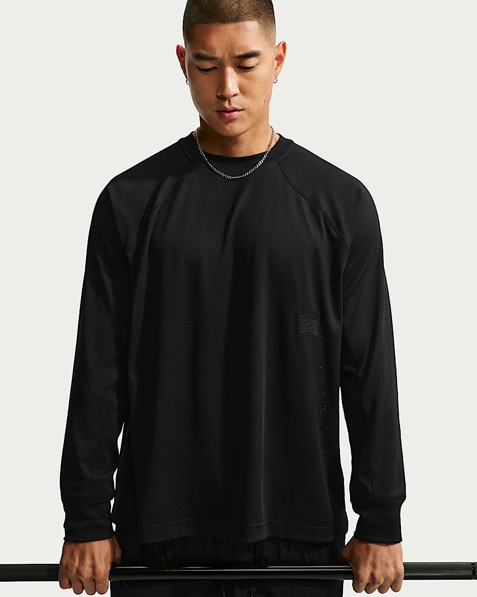 Nike N.A.C. Dri-FIT 男子速干长袖上衣 - 黑/黑