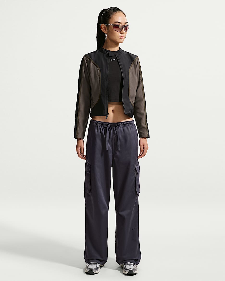 Nike Sportswear 女子宽松中腰机能风工装长裤 - 铁架黑/铁架黑