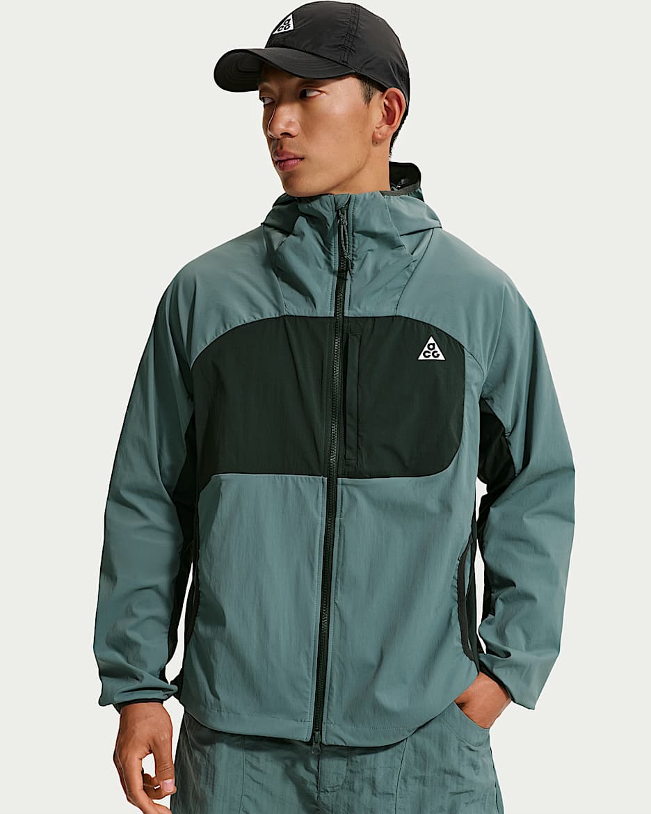 Nike ACG "Five Towers" 男子速干夹克防晒衣 - 矿物岩板蓝/黑云衫绿/山峰白