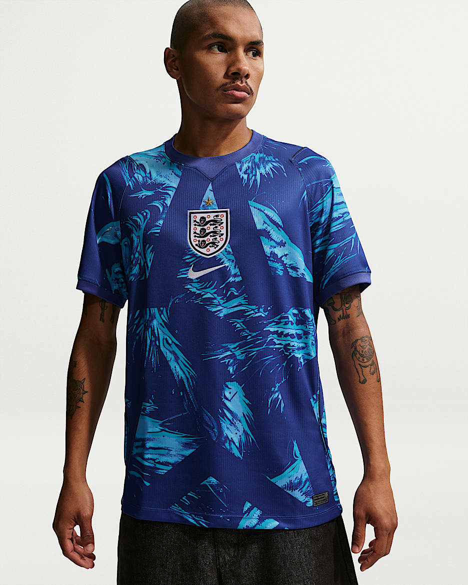 2026 赛季英格兰队守门员球迷版 Nike Dri-FIT 男子速干短袖足球球衣 - 宇宙蓝/黑/白色