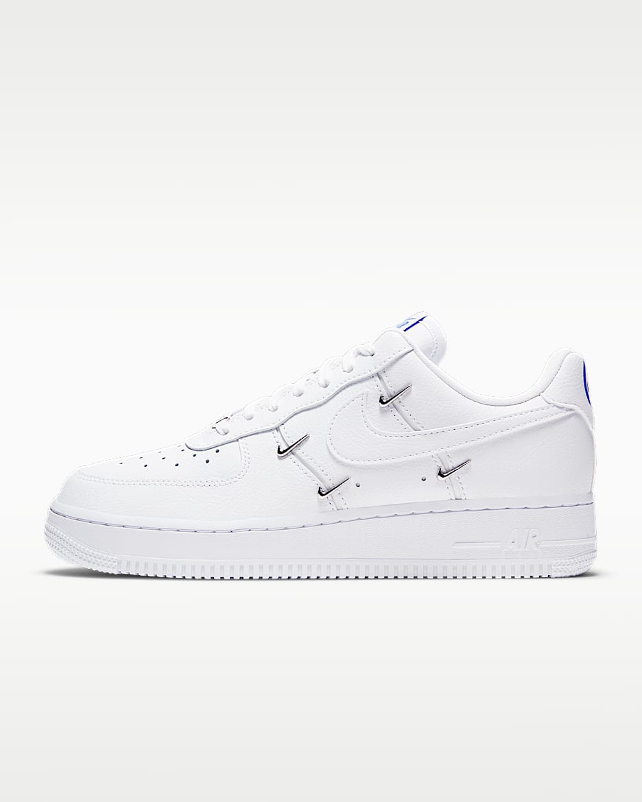 Nike Air Force 1 '07 LX 女子空军一号运动鞋 - 白色/皇家蓝/黑/白色