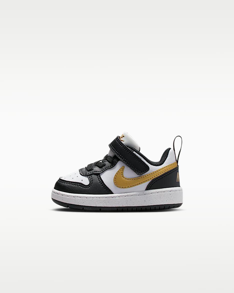 Nike Court Borough Low Recraft 耐克酷菠萝婴童运动鞋 - 黑/黑/白色/金属色