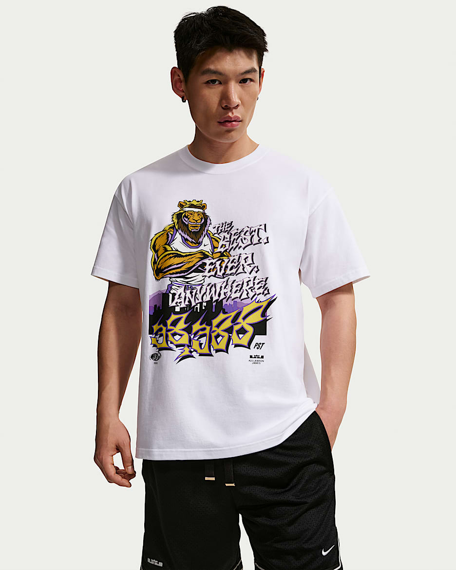 LeBron "For The Record" Nike 詹姆斯男子篮球T恤 - 白色