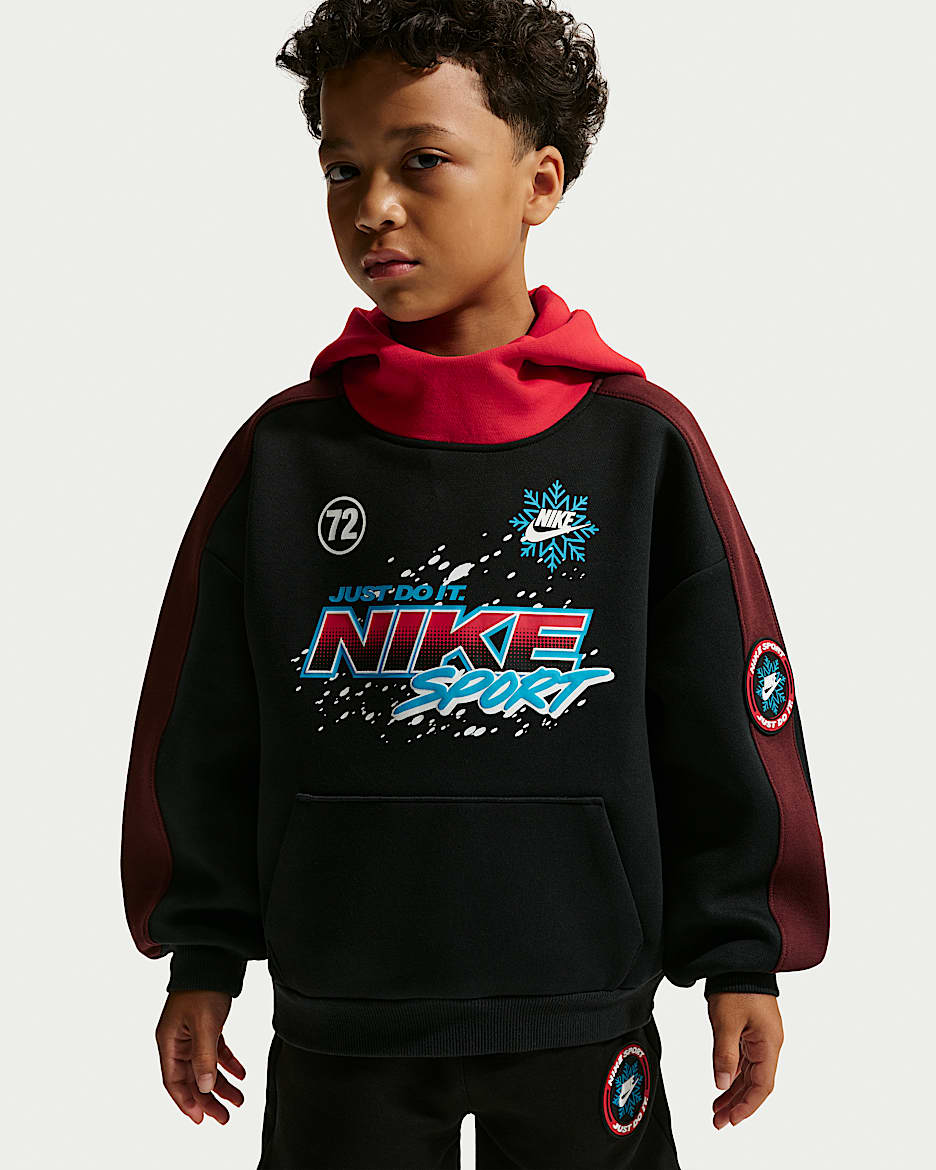 Nike Sportswear Snow Motion 幼童套头连帽衫 - 黑