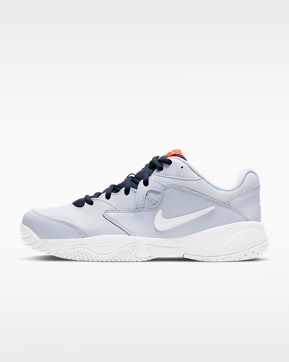 NikeCourt Lite 2 男子硬地球场网球鞋 - 足球灰/黑曜石色/队橙/白色
