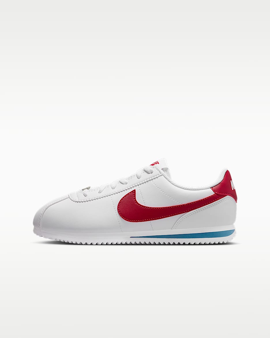 Nike Cortez 大童运动鞋 - 白色/校园蓝/校园红