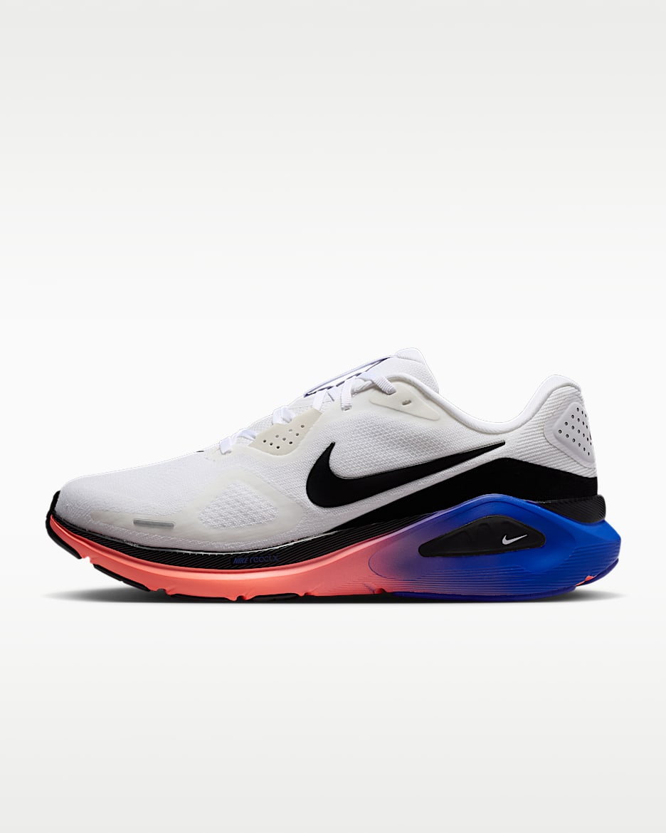 Nike Structure 26 耐克稳程男子公路跑步鞋 - 白色/原子粉/赛车蓝/黑