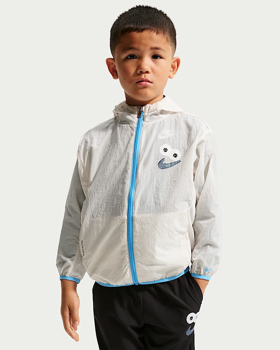 Nike 幼童可收纳夹克 - 幻影灰白