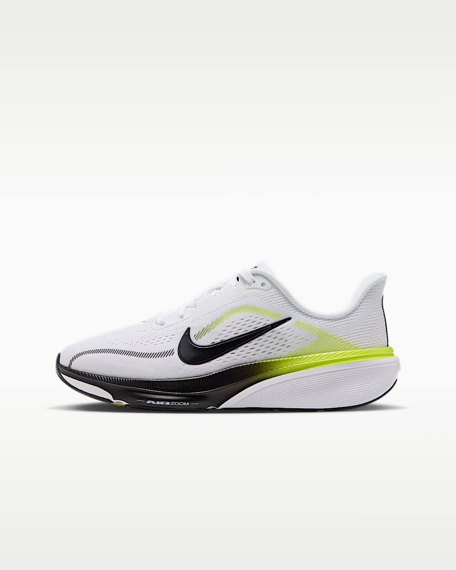 Nike Pegasus 42 耐克小飞马大童公路跑步鞋 - 白色/亮眼柠檬黄/白色/黑