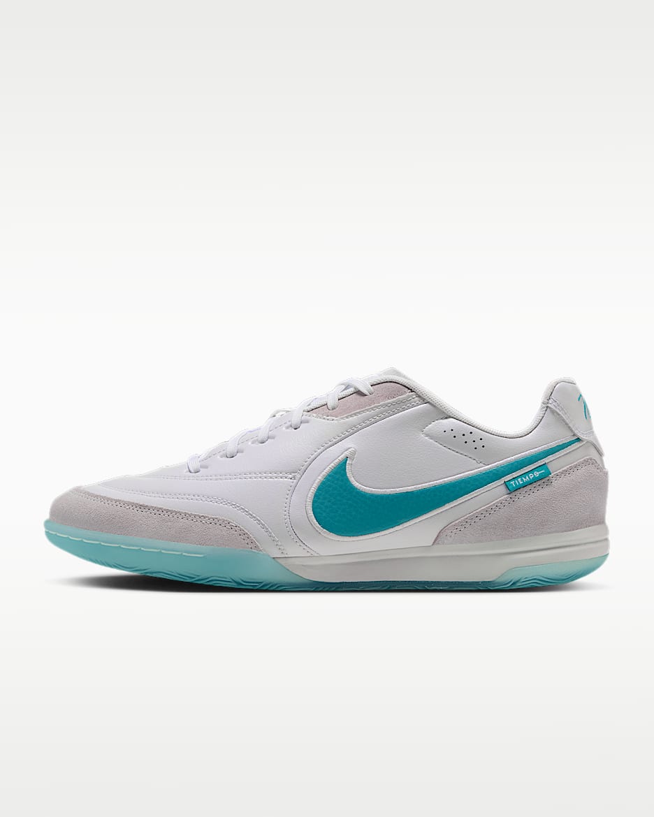 Nike Tiempo Streetgato 耐克天迫系列男/女 IC 室内/球场低帮足球鞋 - 白色/白色/仙人掌绿