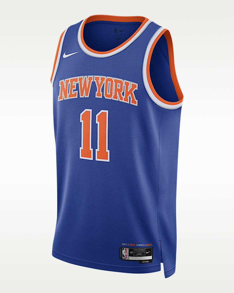 纽约尼克斯队 Icon Edition Nike Dri-FIT NBA Swingman Jersey 男子速干球衣 - 灯草蓝
