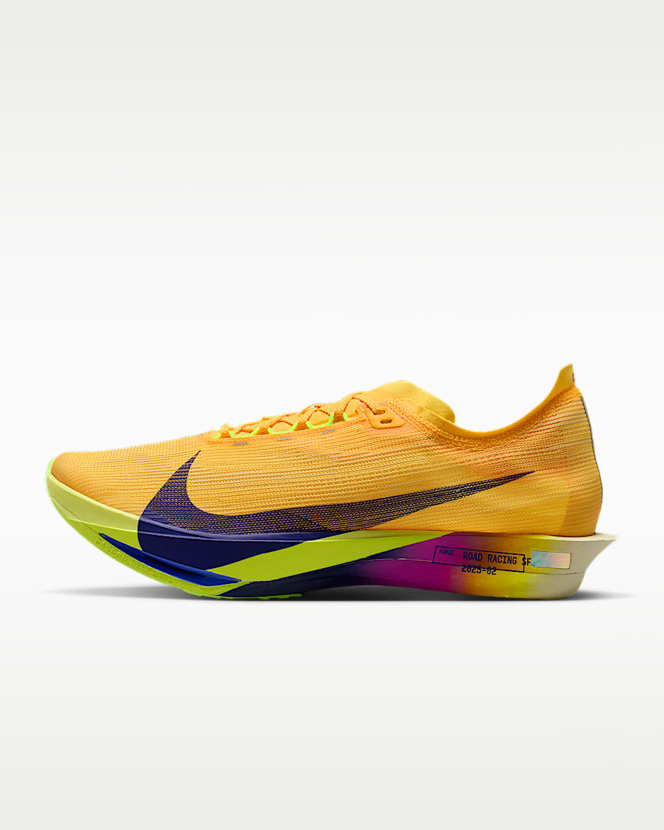 Nike Streakfly 2 男子公路竞速跑步鞋 - 脉冲柠檬黄绿/荧光冰黄/超级紫罗兰色/耀眼靛紫