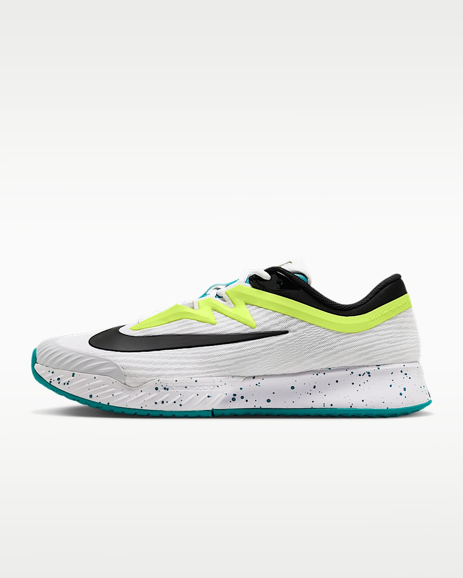 Nike Vapor Pro 3 男子硬地球场网球鞋 - 白色/荧光黄/能量绿/黑