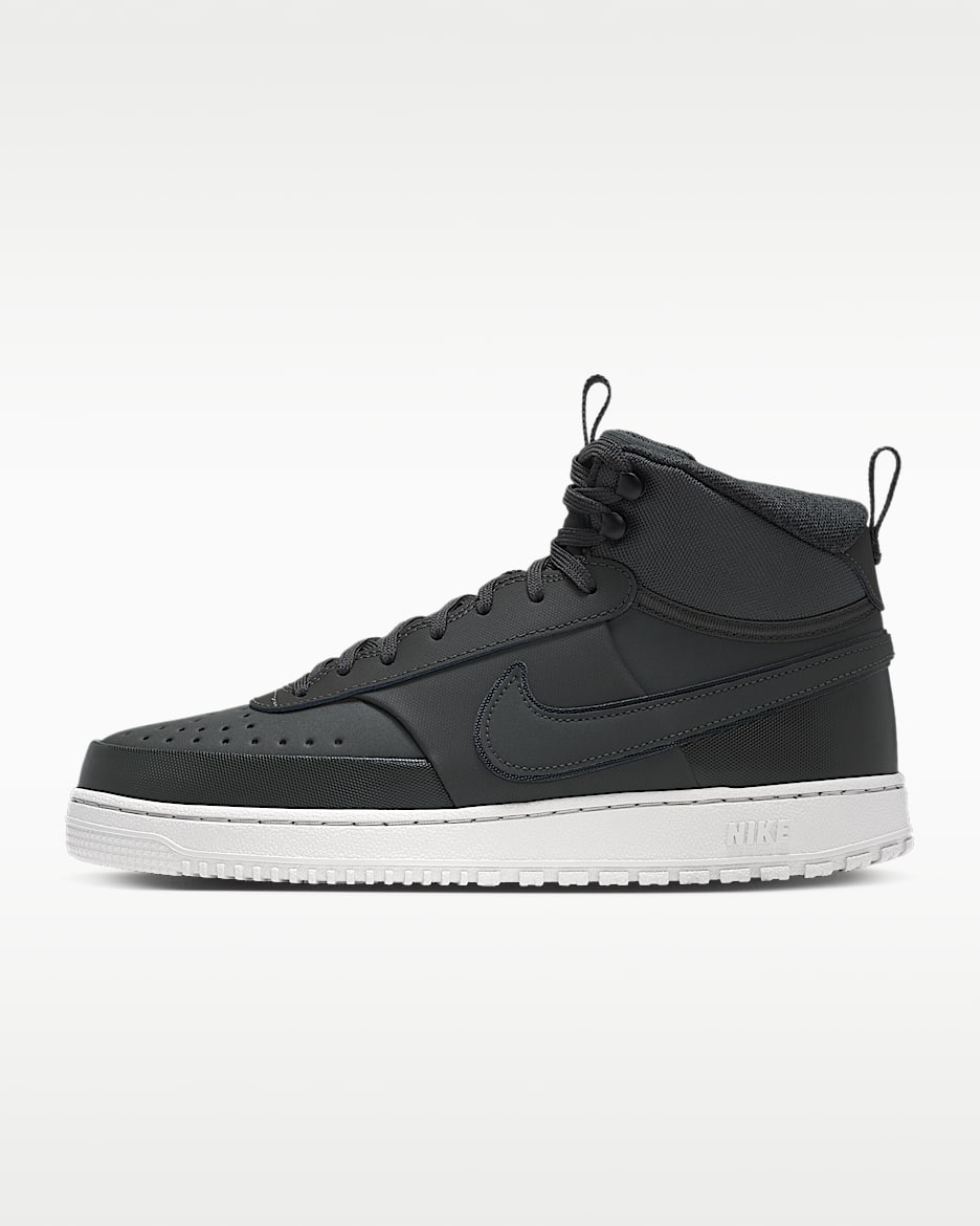 Nike Court Vision Mid 男子冬季款运动鞋 - 碳粉黑/浅骨色/灰黑/碳粉黑