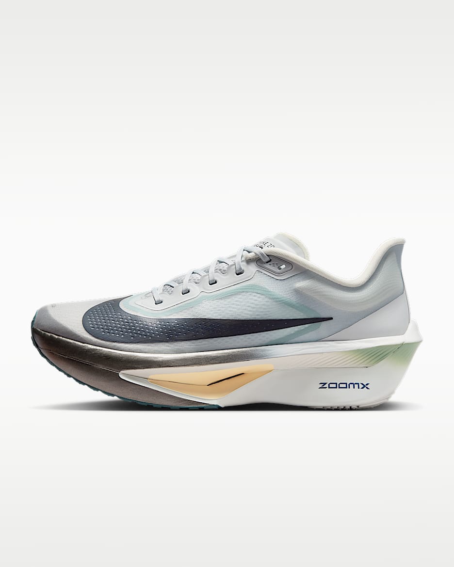 Nike Zoom Fly 6 男子公路竞速跑步鞋 - 白金色/雾灰/冰桃红/暗蓝黑