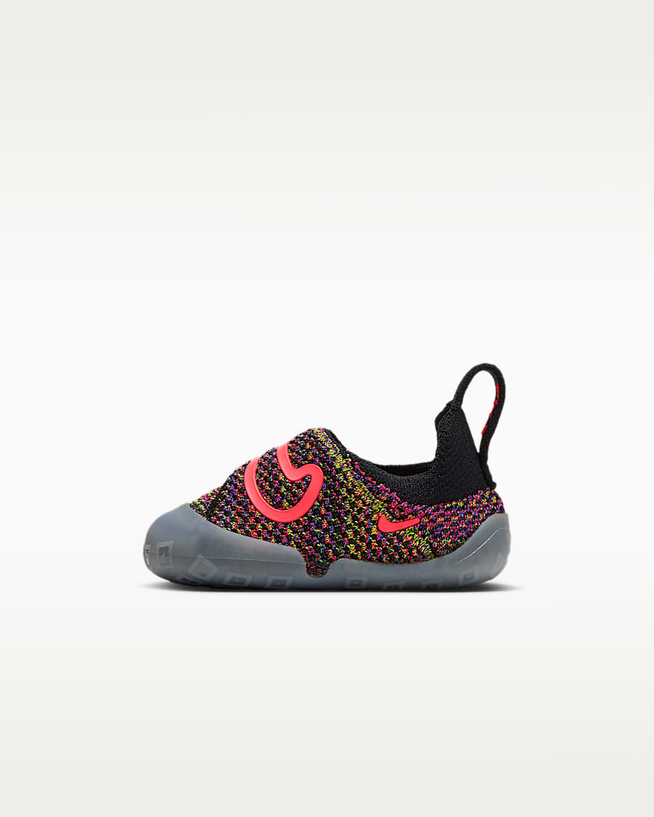 Nike Swoosh 1 耐克宝宝勾婴童易穿脱运动鞋 - 黑/波斯紫/亮眼柠檬黄/火山岩红