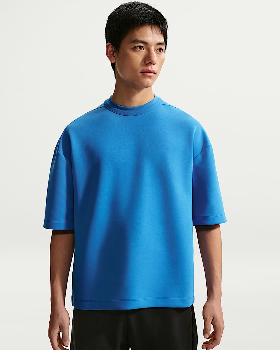 Nike 24.7 ImpossiblySoft Dri-FIT 超感柔软男子速干短袖上衣 - 浅清透蓝/黑/闪光蓝