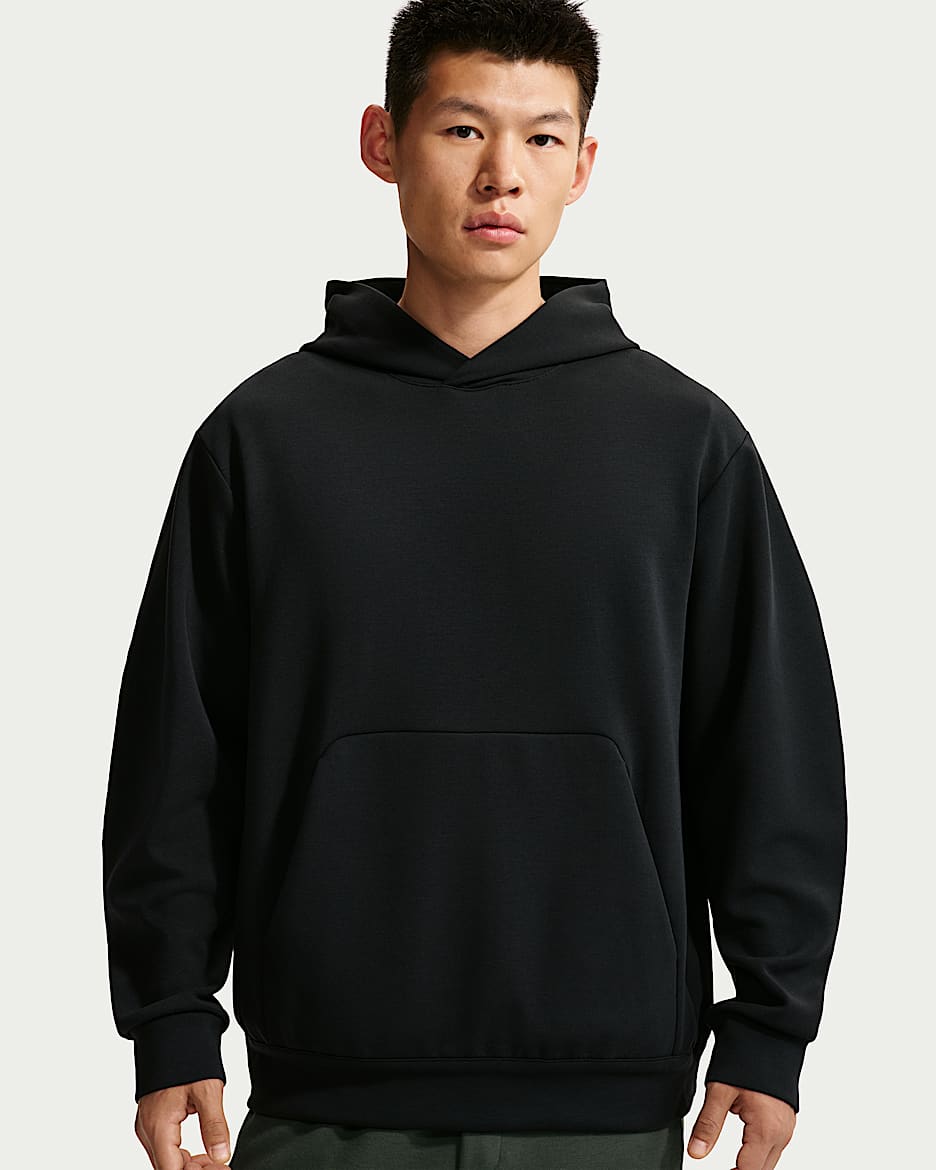 Nike 24.7 ImpossiblySoft Dri-FIT 超感柔软男子速干套头连帽衫 - 黑/黑/暗烟灰